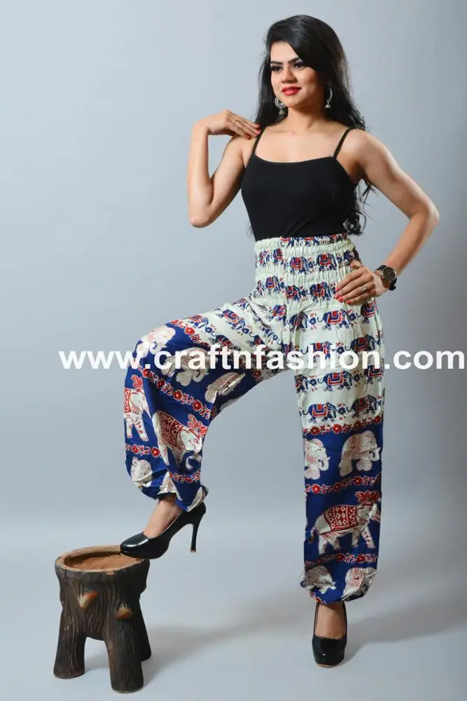 Multi Colored Aladdin Style Trouser - African Style Baggy Pant - Wide Leg Trouser Pant - Cotton Summer Fashion Harem Pant