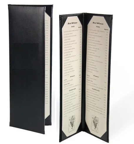 Genuine Leather Restaurant Menu Cover/ Beer Wine List Folder Accept OEM Order Can Print Your Own Embossed Logo