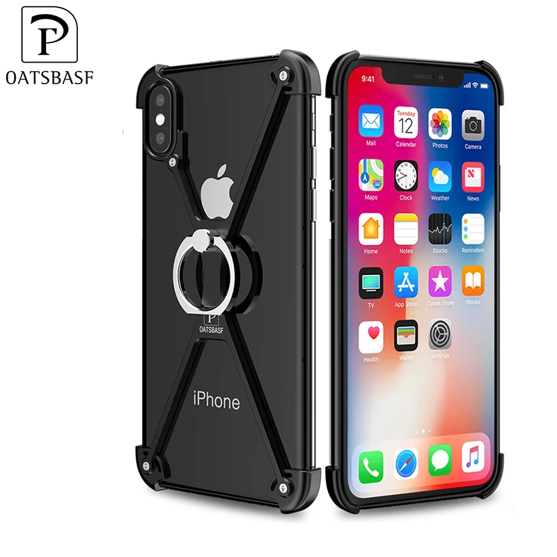 Роскошный металлический логотип смартфон задняя крышка мобильный сотовый Чехол Для Телефона Крышка для Iphone X Xs