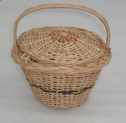 Cheap Wholesale Cotton Rope Oval Shape Woven Basket with Leather Clothing Wood TIME Storage Packing Pcs