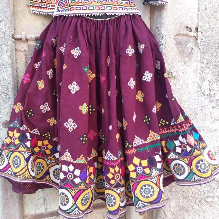 Уникальная Индийская Юбка с вышивкой банджара винтажная ткань