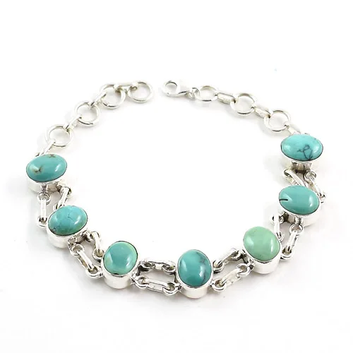 Hot Selling Turquoise 925 Sterling Silver Bracelet