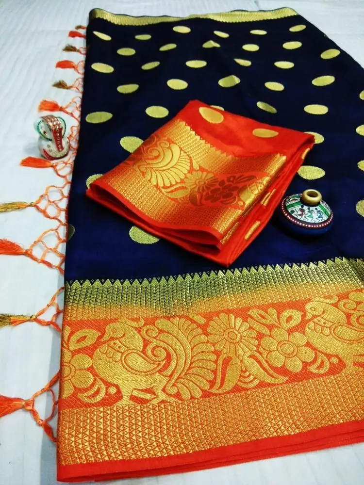 100% Pure Raw Silk Sari / Indian Kanjivara style Raw silk sarees manufacturer
