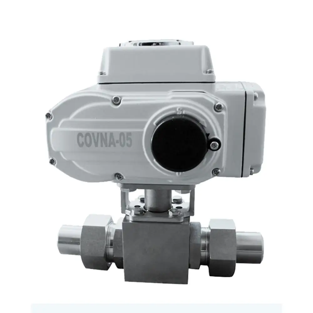 COVNA DN40 1.5 inch 2 Way 24 Volt 5000 PSI High Pressure Stainless Steel Ball Valve with Electric Drive 	 motor ball valve