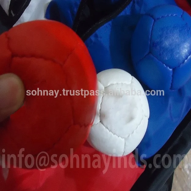 Boccia balls Set of 13 Balls 6 red 6 blue 1 white packed in Carrying Bag with Custom Logos Soft Bocce Ball Pakistan