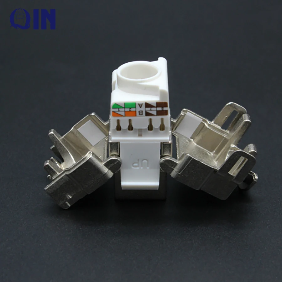 10G 180 degree toolless CAT6A Shielded STP/FTP Keystone module Jack