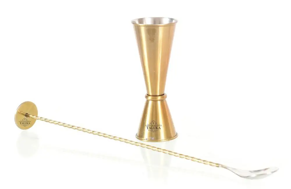 Indian Manufacturer Best Quality 6 Piece Combination Gold Plated Stainless Steel Cocktail Shaker Bar Set