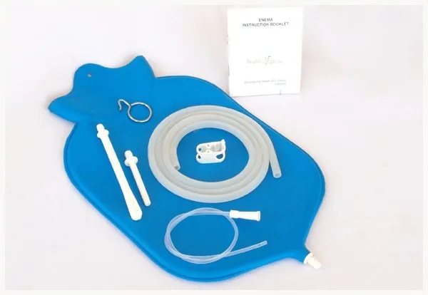 4 Quart Liter Medical High Grade Enema kits sets/ Rubber Latex, water coffee enema bag organic kit for home colon cleansing