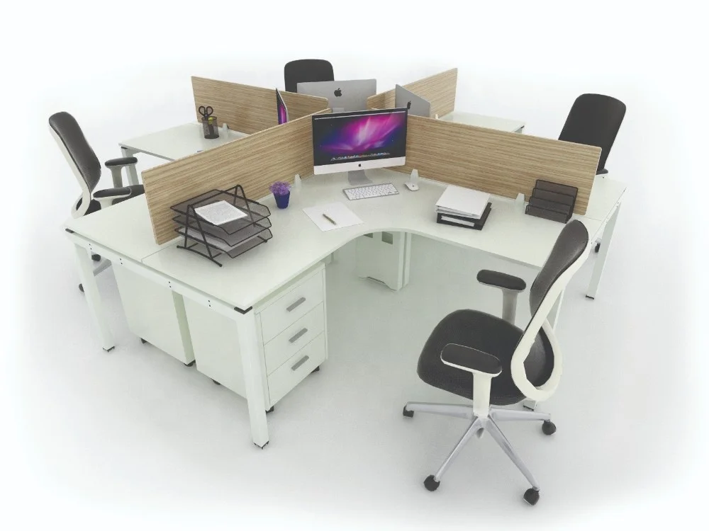 New Modern Apex Office Furniture Two Seater Office Partition table Desk Comes with Wire Terminal Malaysia
