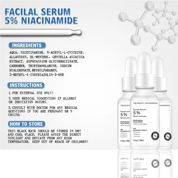 Night Repair Facial Serum Niacinamide Hyaluronate Face Moisturizer For Anti Aging Anti Wrinkles Niacinamide Serum