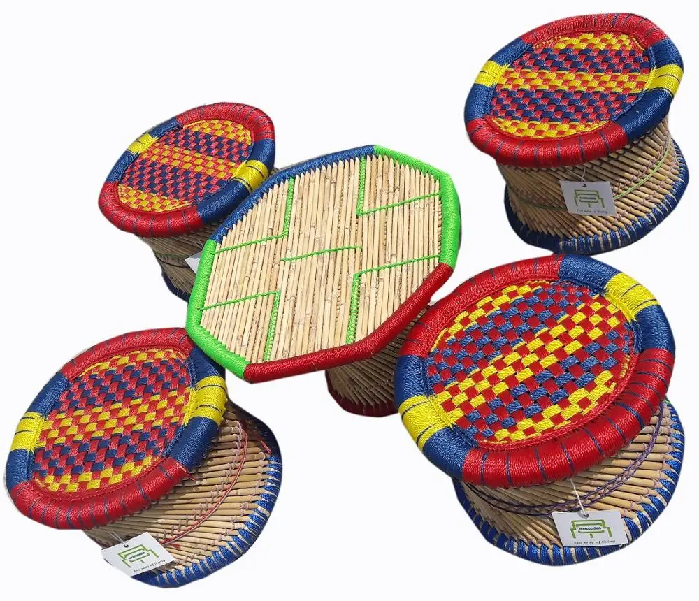Набор круглых османских табурет для гостиной и офиса, комплект из 5 предметов, садовая мебель для внутреннего дворика, уличный домашний газон, патио