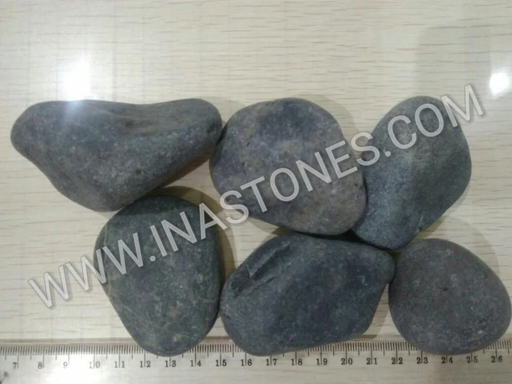 Hot season Indonesia natural grey black pebble stone for planter box