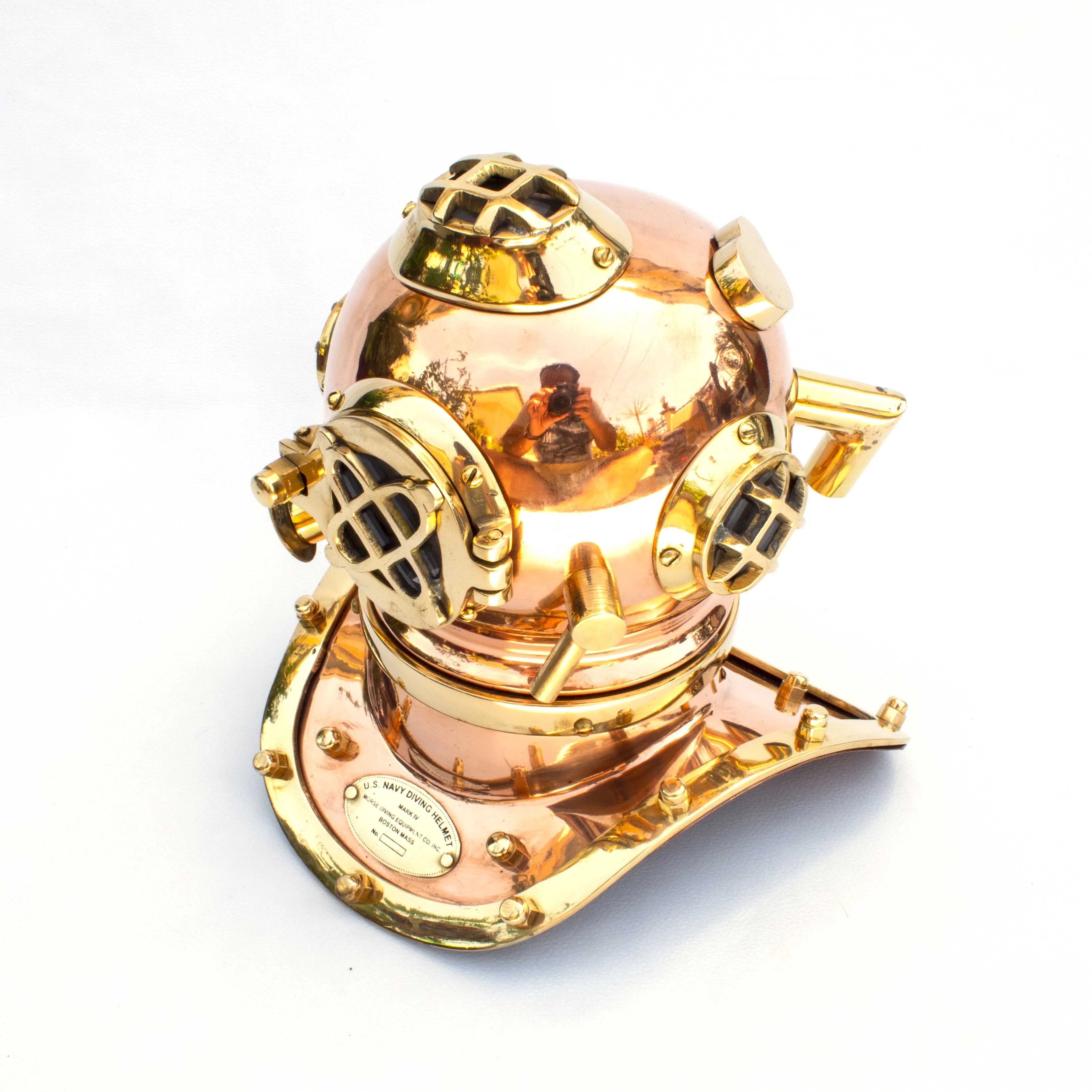 High Quality Hot Selling Nautical Mark V Antique Vintage Copper Finish 7 Inch Brass Metal Diving Helmet