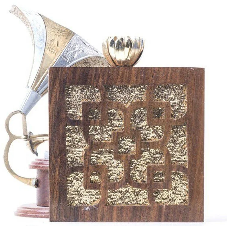 Wooden Embroidery Handmade Clutch Bag Hand bags Handmade Stylish Reactangular Mango Wood