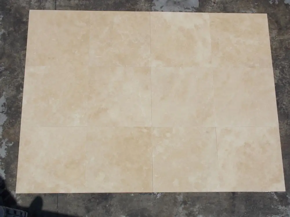 Light Travertine Tile Cross Cut Natural Stone Filled and Honed Modern Ivory Travertine Paver Stone Tiles Made in Turkey