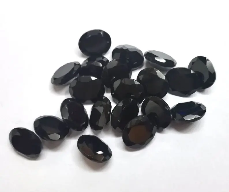 3x5mm Natural Loose Black Onyx Gemstone Oval Faceted Wholesale Sale Natural AAA Top Quality Gemstone black Onyx Stone jewellery