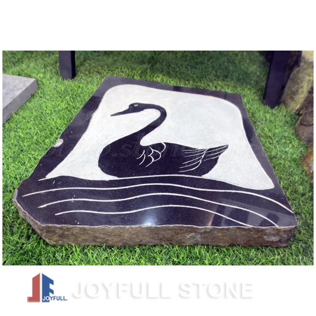 
Engraved black basalt stepping stones for decoration landscaping 