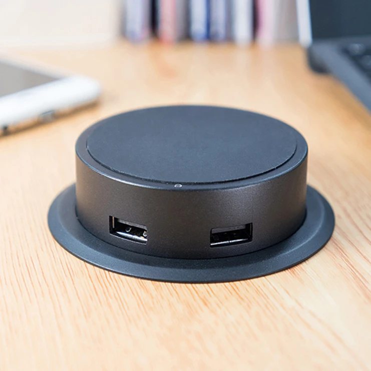 
Pop-up Qi Wireless Charger USB Built in Furniture Copper 