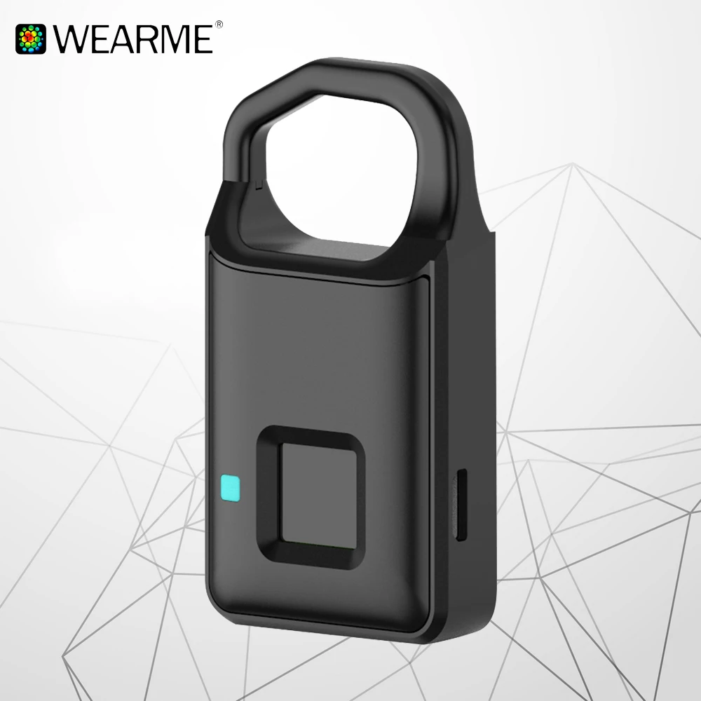 
USB Rechargeable Smart Fingerprint Padlock for Suitcase Gym Locker Cabinet and More 