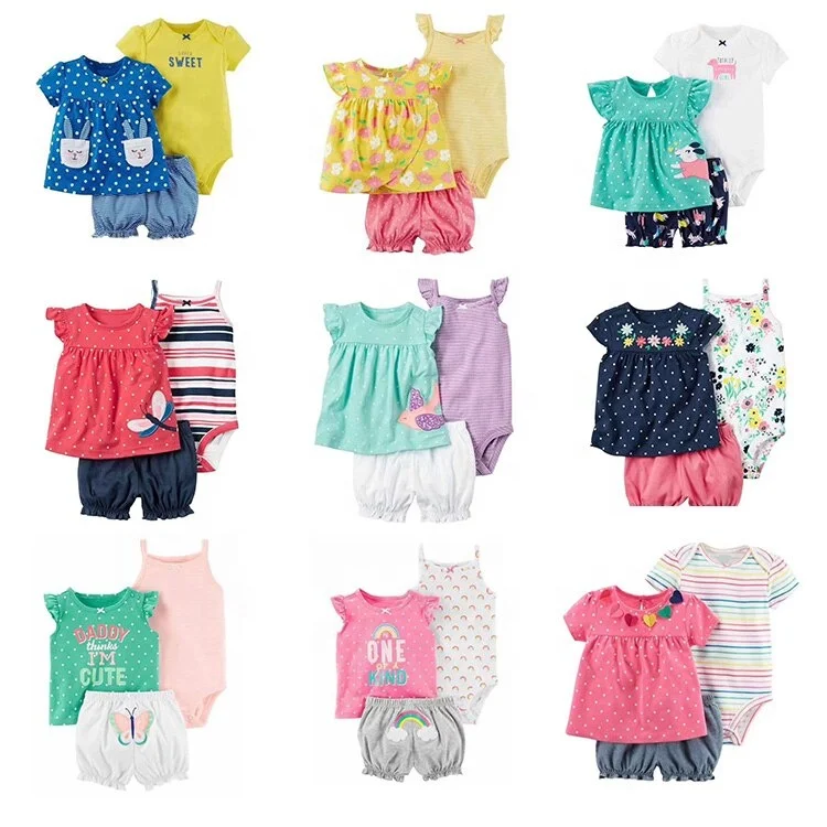 3pcs Wholesale 100% Cotton Animal Cute Bodysuits T-shirt Pants Newborn baby clothes