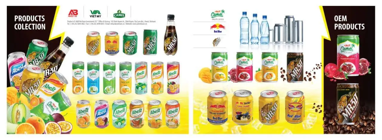 
330ml Canned Orange Juice OEM Brand Fruit Juice from A&B Vietnam 