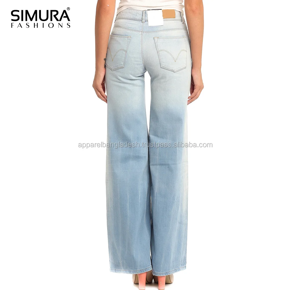 
Apparel Manufacturing Girls Top Quality Loose Fitting Women Jeans 