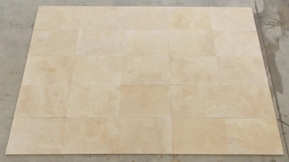 Light Travertine Tile Cross Cut Natural Stone Filled and Honed Modern Ivory Travertine Paver Stone Tiles Made in Turkey