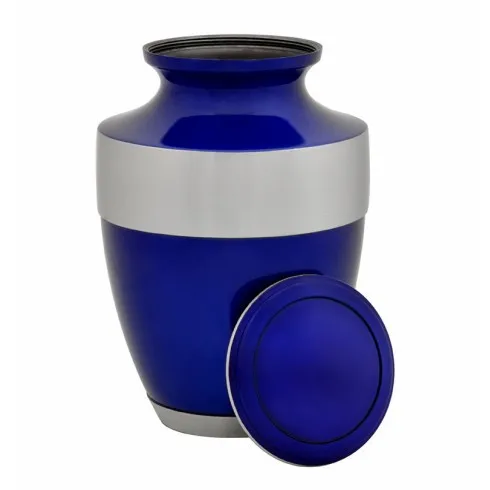 Navy Blue Brass Urn New For Home Decor Shiny Navy Funeral Cremation Urn with ...
