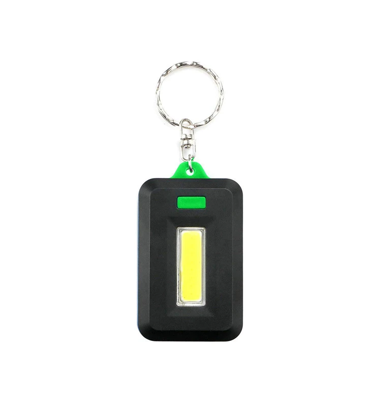Custom Personalized Logo Square Colorful ABS Outdoor Emergency 3 Modes Ultra Power Pocket Mini COB LED Keyring Flashlight