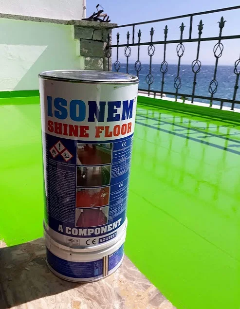 ISONEM SHINE FLOOR, POLYURETHANE BASED 2 PARTS FLOOR PAINT, NON YELLOWING, NOT FADING INDOOR AND OUTDOOR - 4,5 kg set