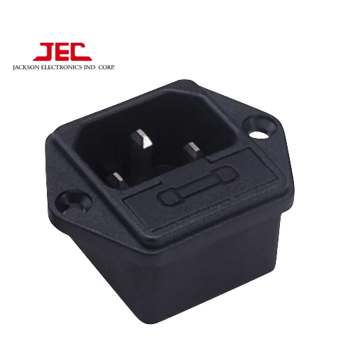 JEC Taiwan IEC60320 C14 POLYSNAP INTLET AC POWER SOCKET WITH FUSE HOLDER