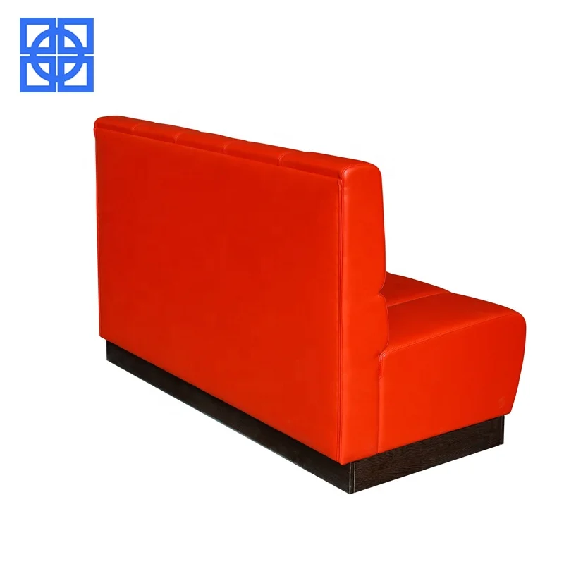 European Style High Temperature Resistance Solid Wood Frame PU Sofa Pink Restaurant Booth Design