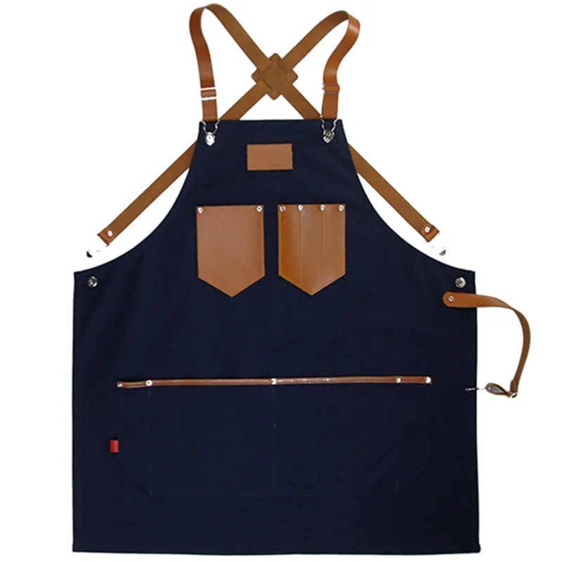 Promotion Leather Straps cotton apron,Barber apron,Salon apron Bib adults Aprons all color available