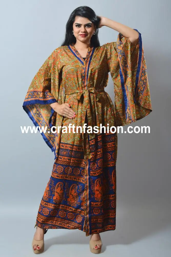 Swimsuit Kimono- Floral Handmade Silk Bikini Cover Up - Beach Wear Body Cover up - Sleepwear Robe - Summer Cardigan-Nightdress