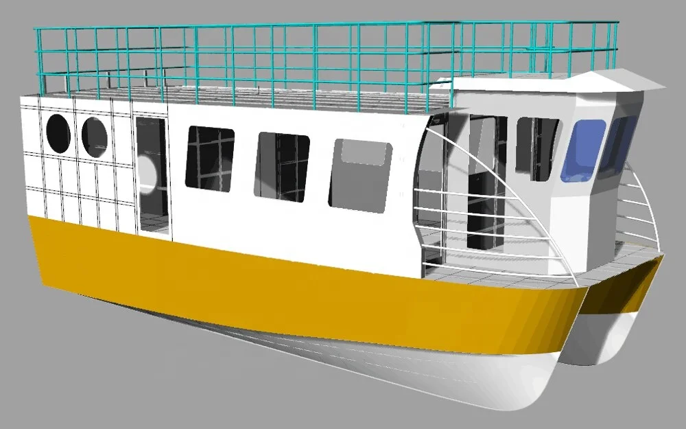 12m aluminum catamaran boat for 30--45 passengers and 2 tons cargo