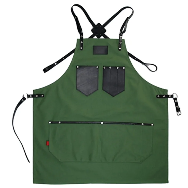 Promotion Leather Straps cotton apron,Barber apron,Salon apron Bib adults Aprons all color available