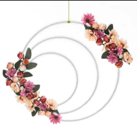 Large Metal Floral Hoop Wreath Macrame Gold Craft Rings for Making Decor, Dream Catcher and DIY Wall Hanging Crafts