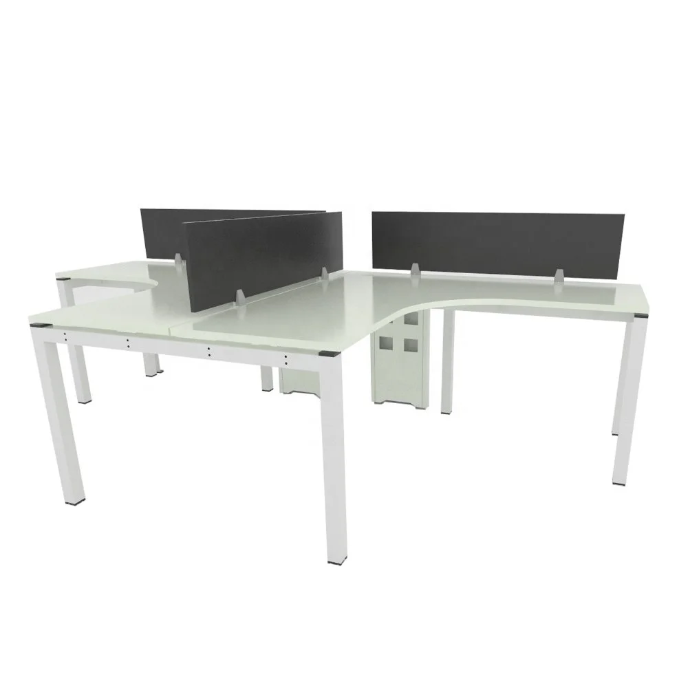 New Modern Apex Office Furniture Two Seater Office Partition table Desk Comes with Wire Terminal Malaysia