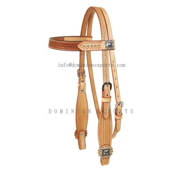 
Western Basket Weave Hand Carved Headstall Leather Horse Bridle Headstall Breast Collar Horse headstall 