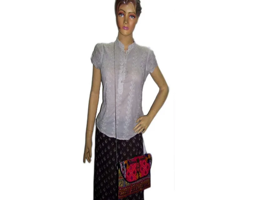 Handmade Indian Embroidered Vintage Bohemian Cotton Tote Gypsy Clutch Purse Tribal Boho Style for All Seasons