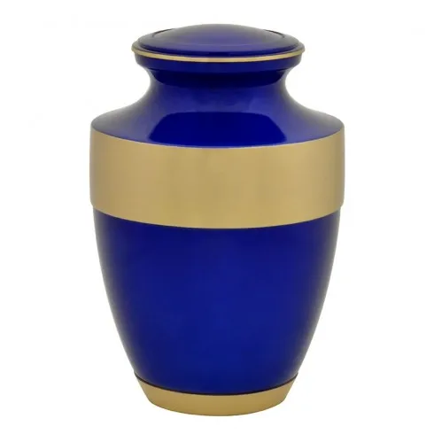 Navy Blue Brass Urn New For Home Decor Shiny Navy Funeral Cremation Urn with ...