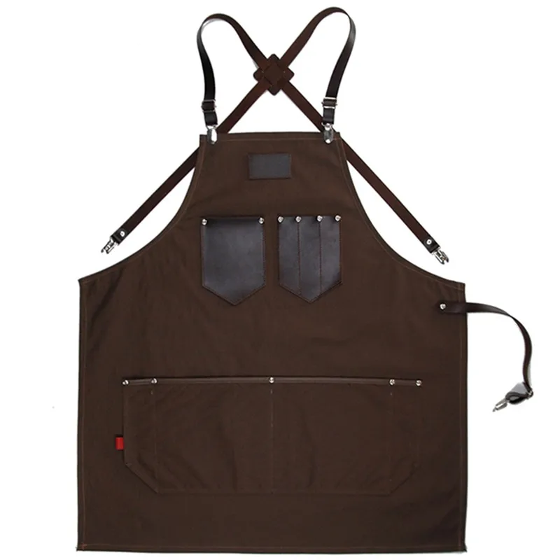 Promotion Leather Straps cotton apron,Barber apron,Salon apron Bib adults Aprons all color available