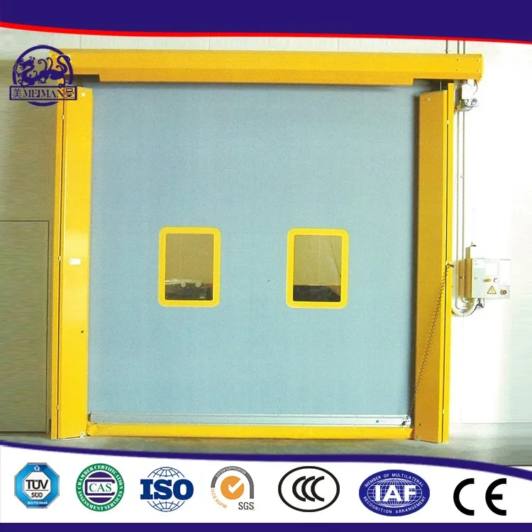 Zipper Type Door Custom Size High Speed Rolling Cold Storage Room Freezer Front Insulated PVC Rolling Door