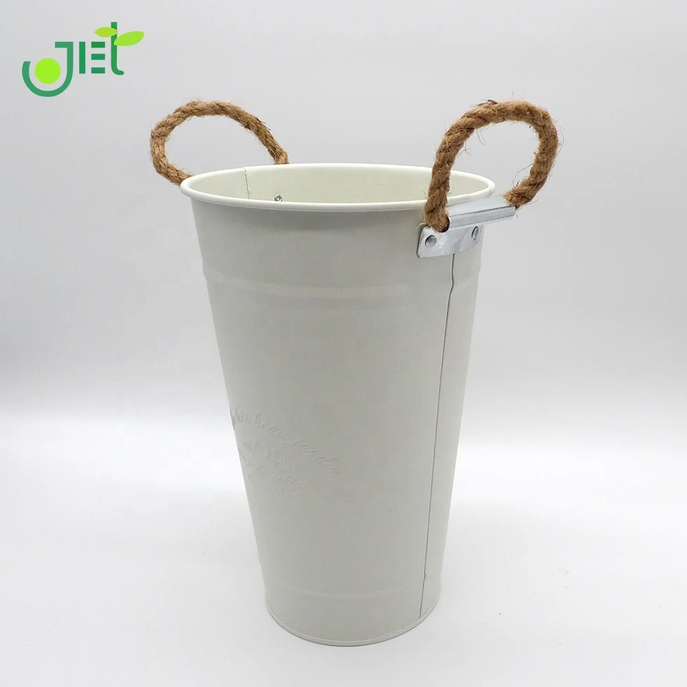 With Top Rope Handle Metal Bucket/Vase