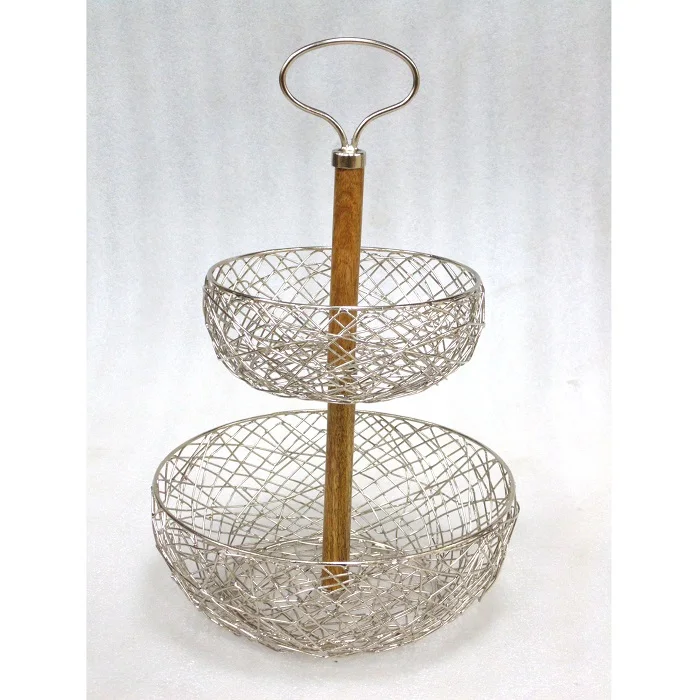 2 tier meta mesh wire  Fruit vegetable Storage Basket