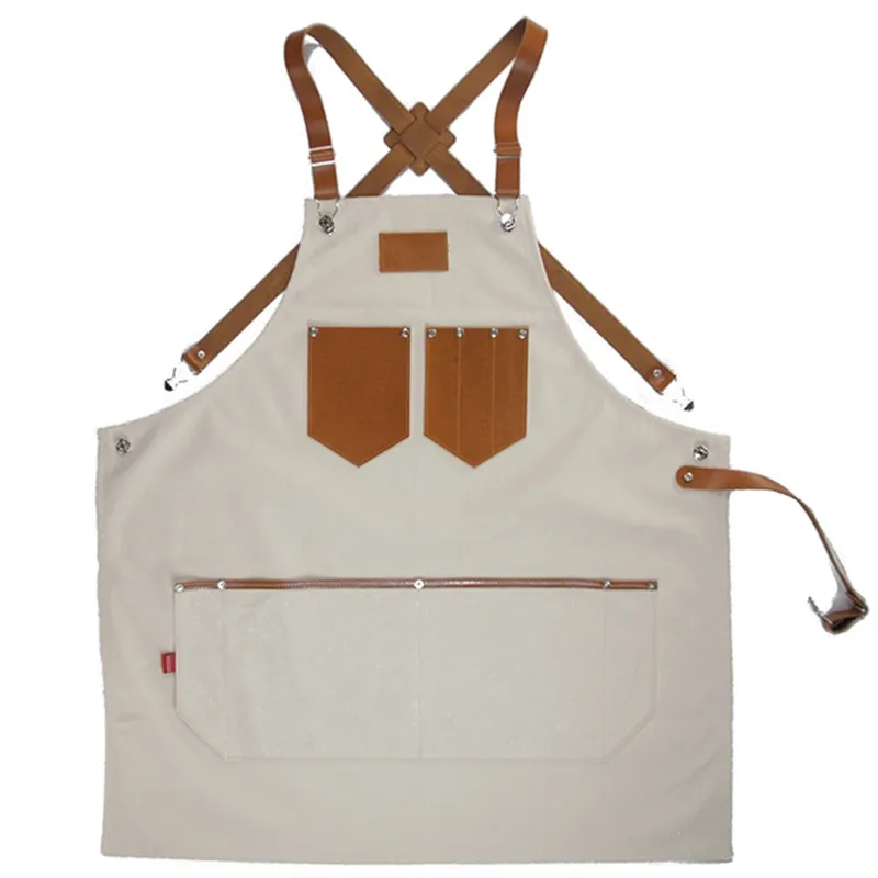 Promotion Leather Straps cotton apron,Barber apron,Salon apron Bib adults Aprons all color available