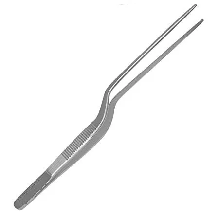 Culinary Tweezer 8 Inches Stainless Steel Precision Tongs with Offset Fine Tip