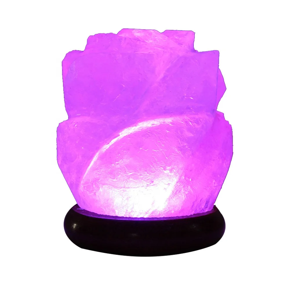 Flower-shaped Crafted Himalayan Salt Lamp Air Purifier Night Light-Sian Enterprises