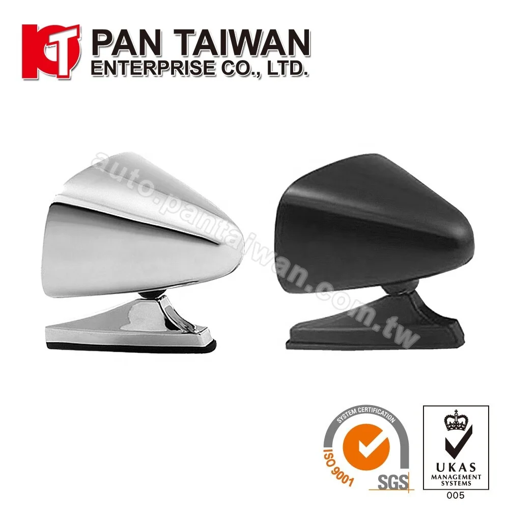 UNIVERSAL TYPE DUAL SPORT DOOR VINTAGE CLASSIC SIDE VIEW MIRROR for Muscle Car, CHROME / BLACK