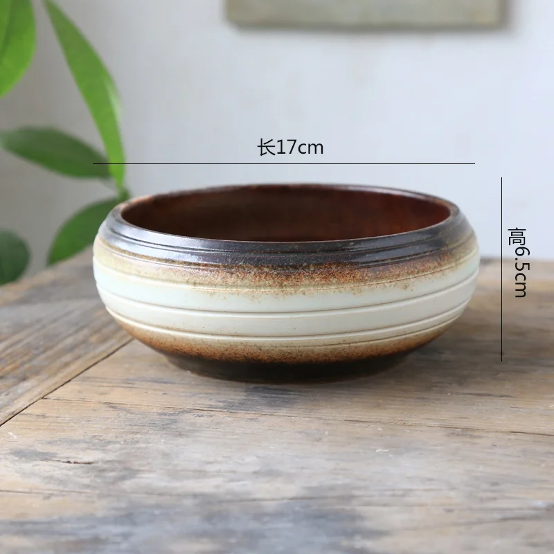 APHACATOP Traditional Design Wide Mouth Succulent Planter Ceramic